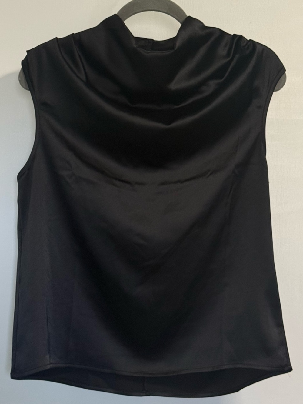 Rachel Zoe Black Cowl Neck Office Blouse Sleeveless L